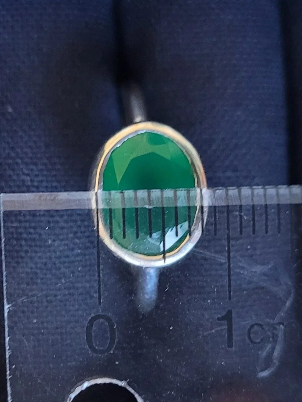 Green Onyx/Sterling Silver Ring, Size 7.5